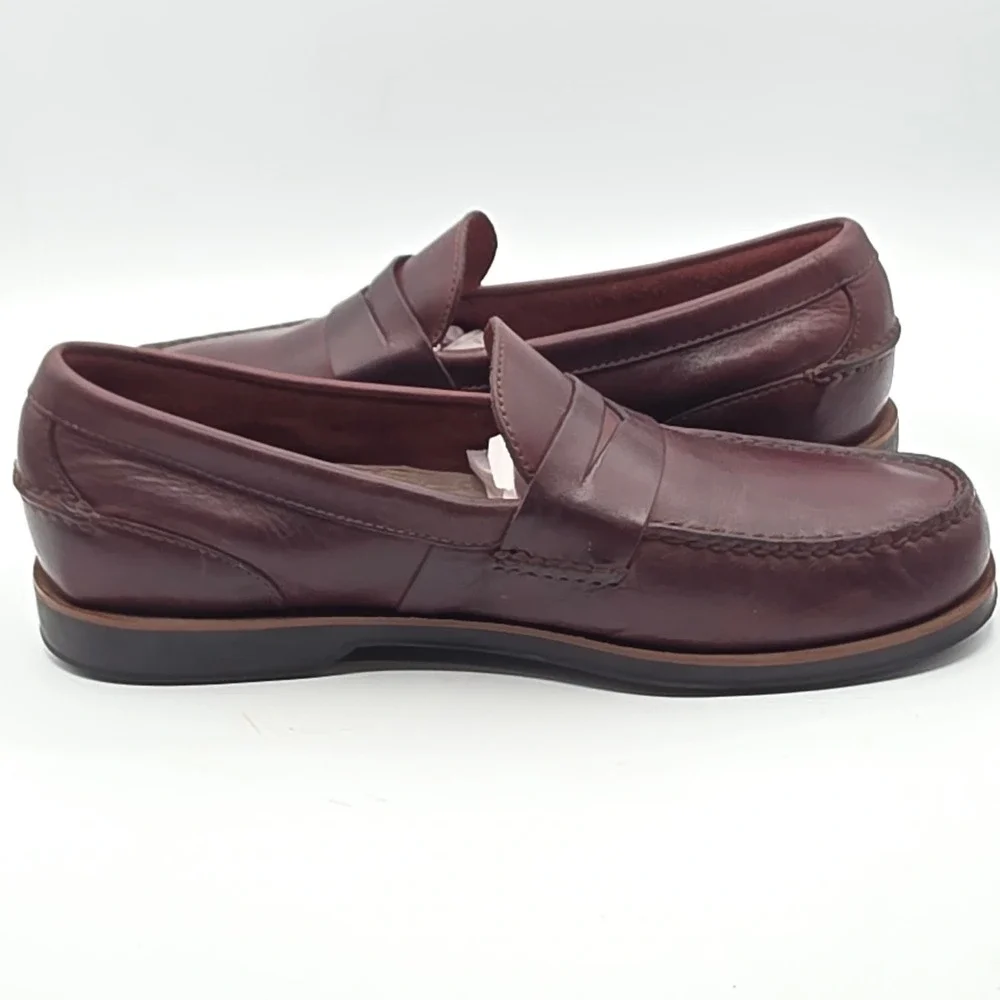 Sperry Penny Loafer Mens 13M Burgundy Leather Slip On Moc Toe 0841767 Classic